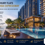 Ultra luxury flats near Noida Expressway with modern amenities, clubhouse, and pool view