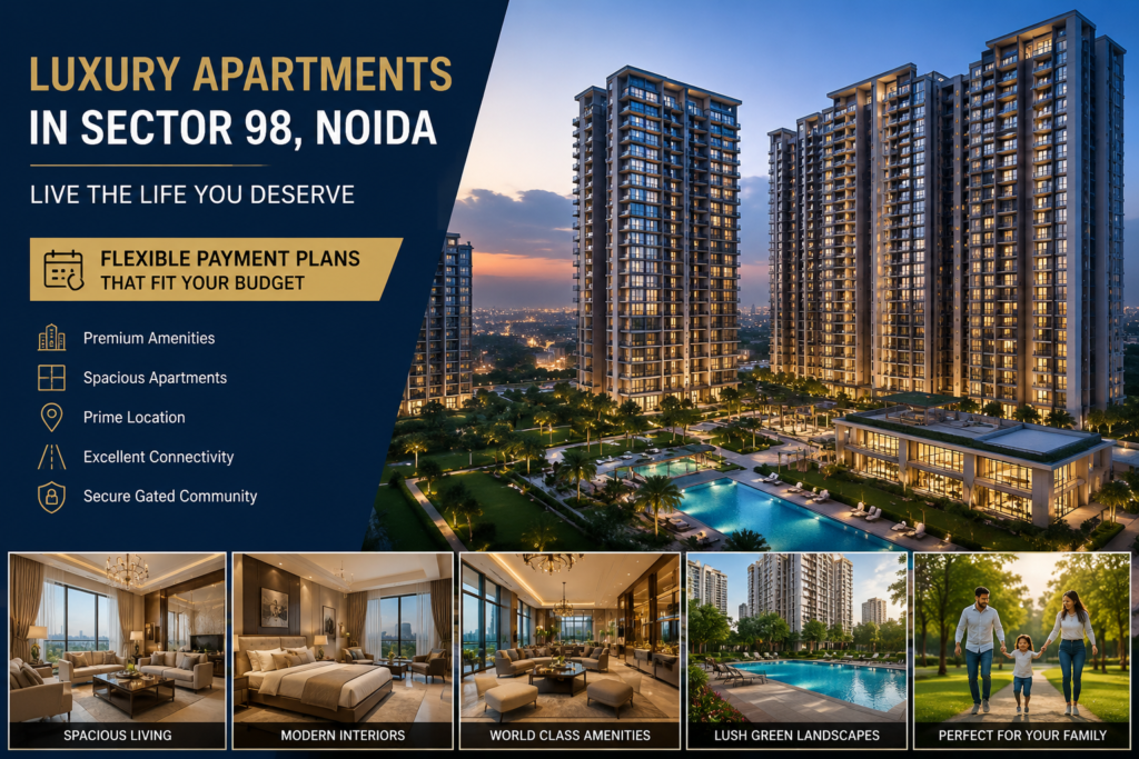 Luxury apartments in Sector 98 Noida near Noida Expressway.